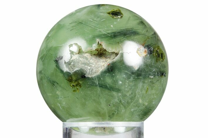 Polished Prehnite With Epidote Sphere #343066